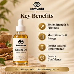 Kamveda Long Lasting Massage Oil for Men | Intimate Wellness & Confidence