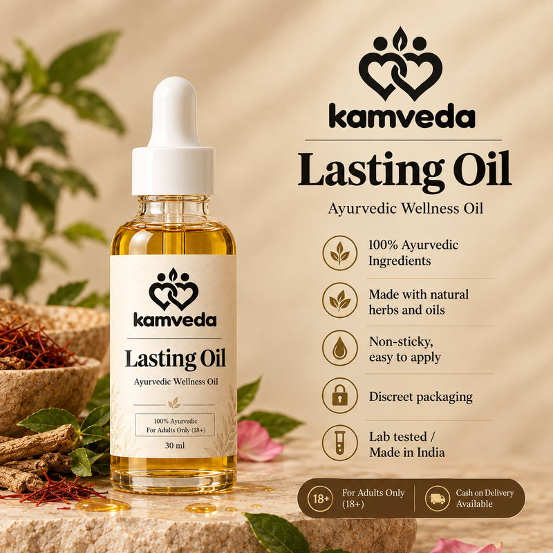 Kamveda Long Lasting Massage Oil for Men | Intimate Wellness & Confidence