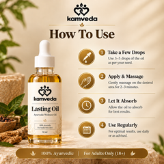 Kamveda Long Lasting Massage Oil for Men | Intimate Wellness & Confidence