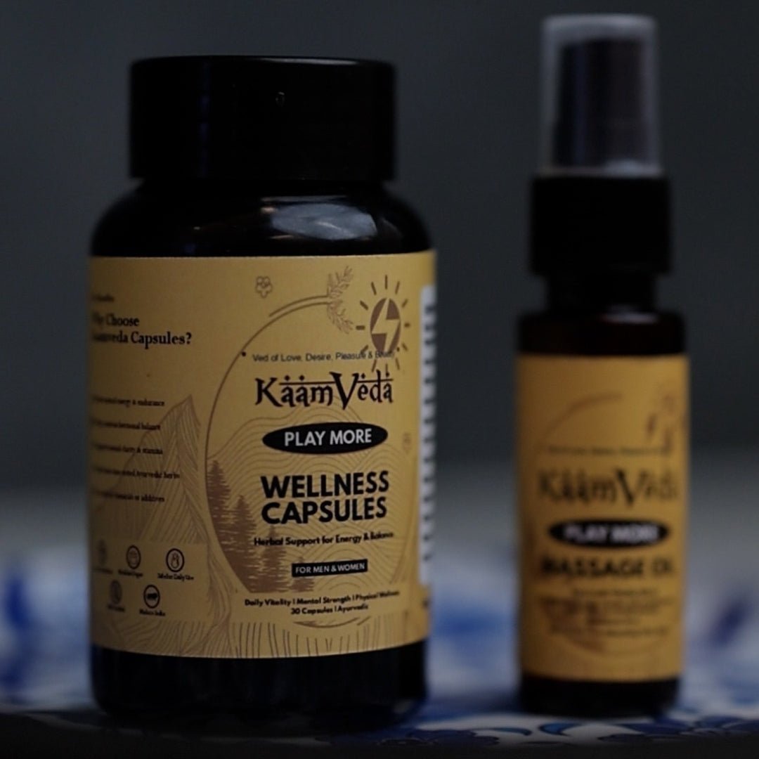 KaamVeda Power Combo for Men (Ayurvedic Oil & Capsule for Stamina & Performance) - KaamVeda