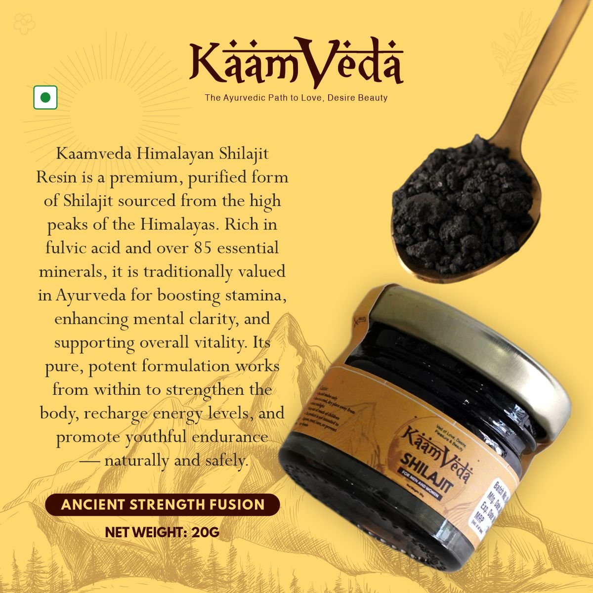 Kaamveda Pure Men Shilajit Resin - KaamVeda