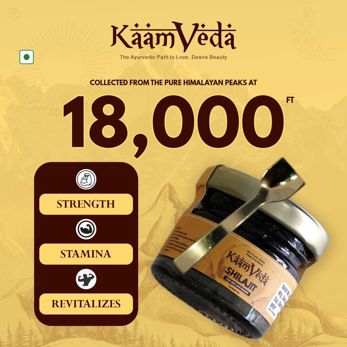 Kaamveda Pure Men Shilajit Resin - KaamVeda