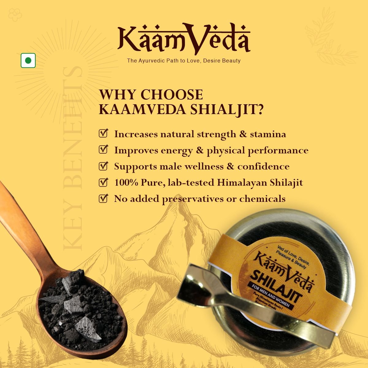Kaamveda Pure Men Shilajit Resin - KaamVeda