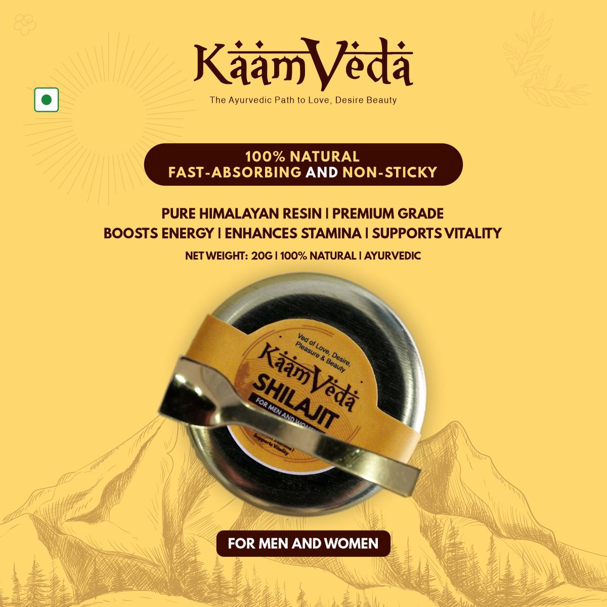 Kaamveda Pure Men Shilajit Resin - KaamVeda